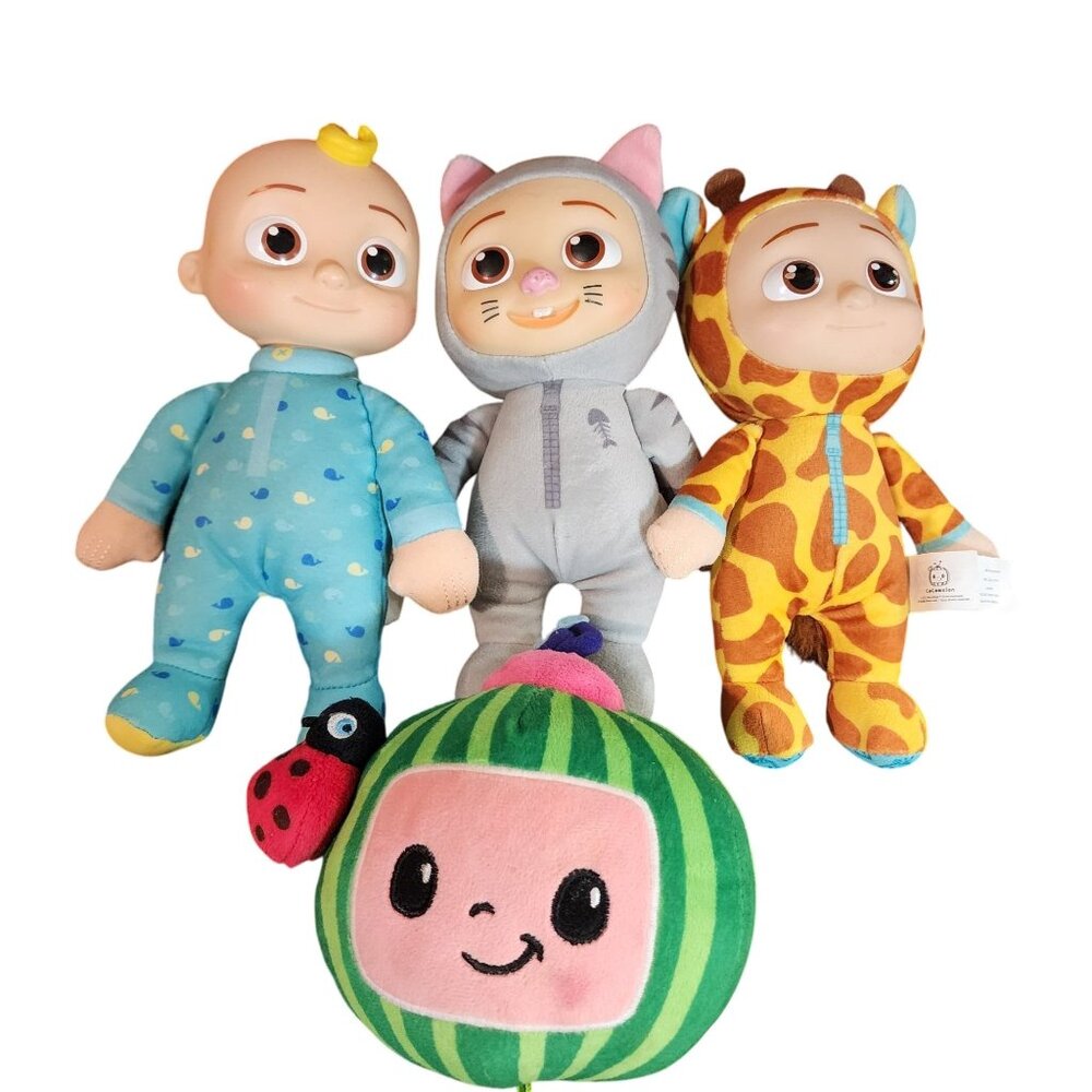 CoCo Melon Plush Dolls lot of 4 JJ / Melon / cat / giraffe